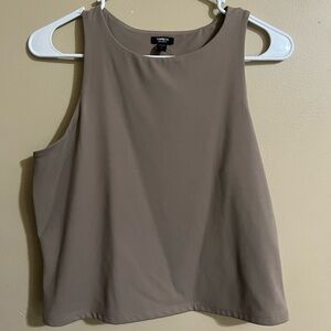 Express Cropped Body Contour Tank Top Taupe
